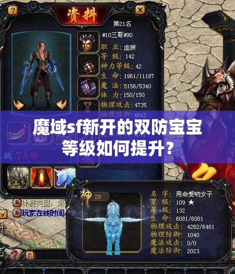 魔域sf新开的双防宝宝等级如何提升?